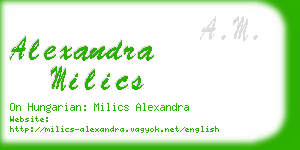 alexandra milics business card